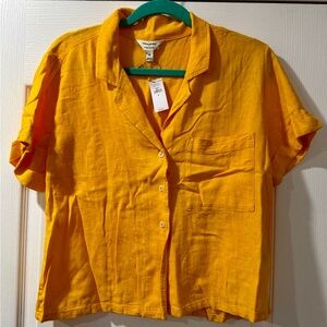 Banana Republic Linen Blend Yellow Shirt